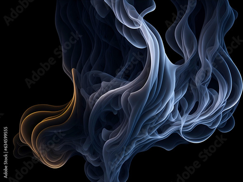 Abstract smoke on dark background. AI Generative
