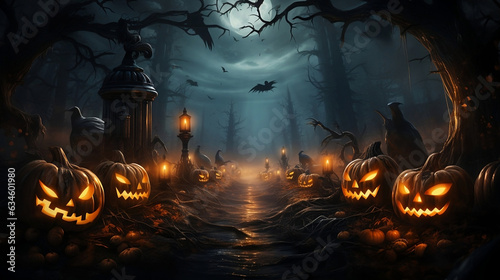Halloween background. Generative AI