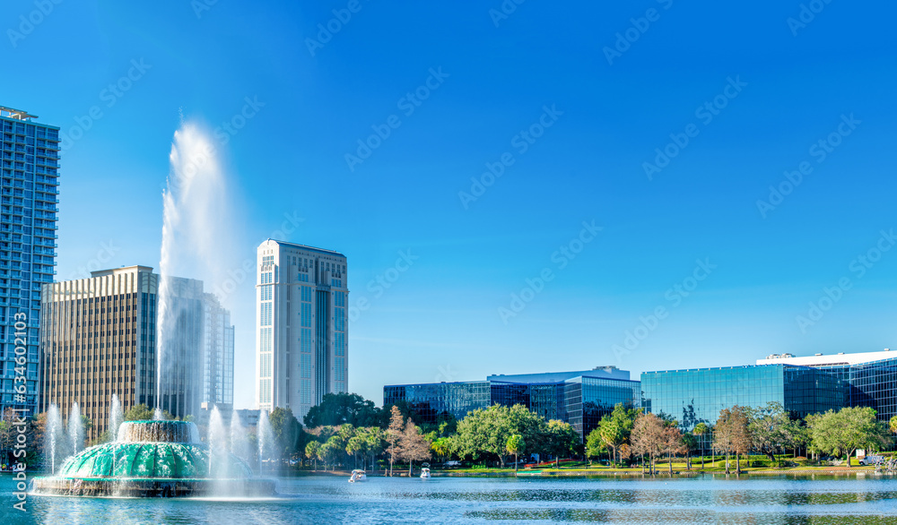 Orlando panoramic view from Lake Eola, Florida