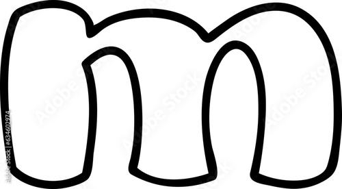 m lowercase alphabet line letter display font.