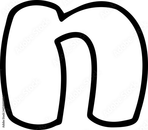 n lowercase alphabet line letter display font.