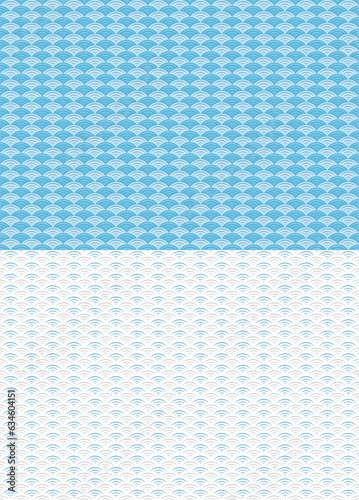 日本の伝統文様青海波のイラストバリエーション