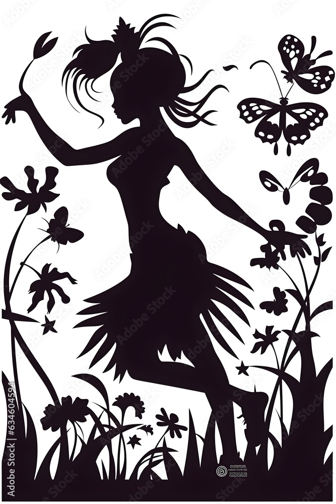 silhouette of a girl silhouette of a girl