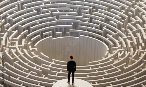 businessman in the middle of a maze