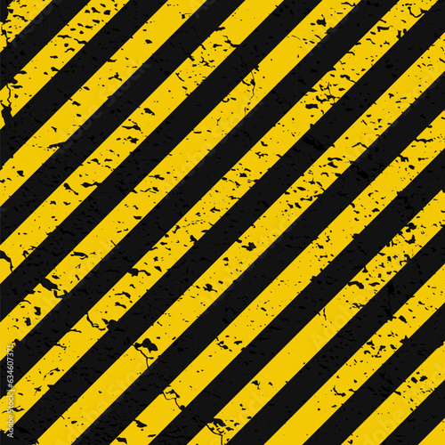 Black yellow stripes wall. Hazard industrial striped road warning. Yellow black diagonal stripes. Square. Blank Warning Sign. Template. Vector illustration EPS10.