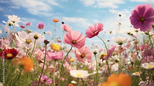 Generative AI : Summer flowers meadow