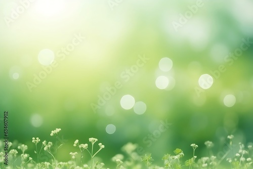 Generative AI : abstract blur green color for background,blurred and defocused effect spring concept for design