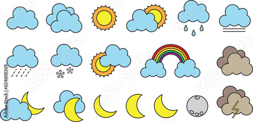 Set of flat vector weather icons
