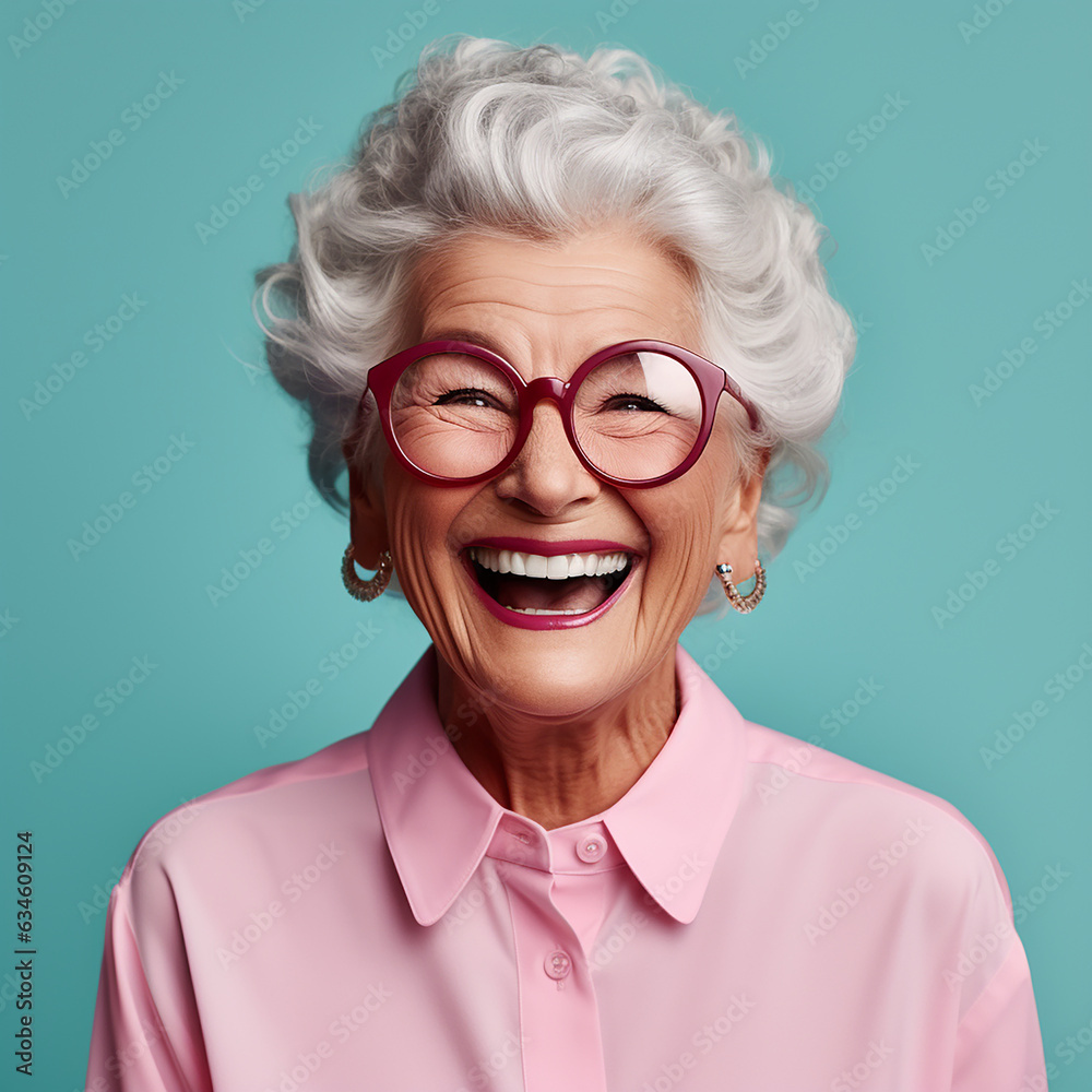 Portrait of mature woman laughing Portrait of mature woman laughing
