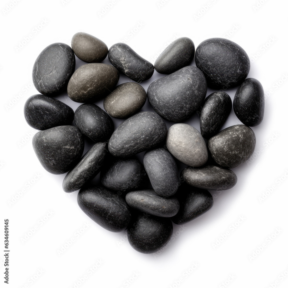 Black pebbles laid out in the shape of a heart. Black pebbles laid out in the shape of a heart.