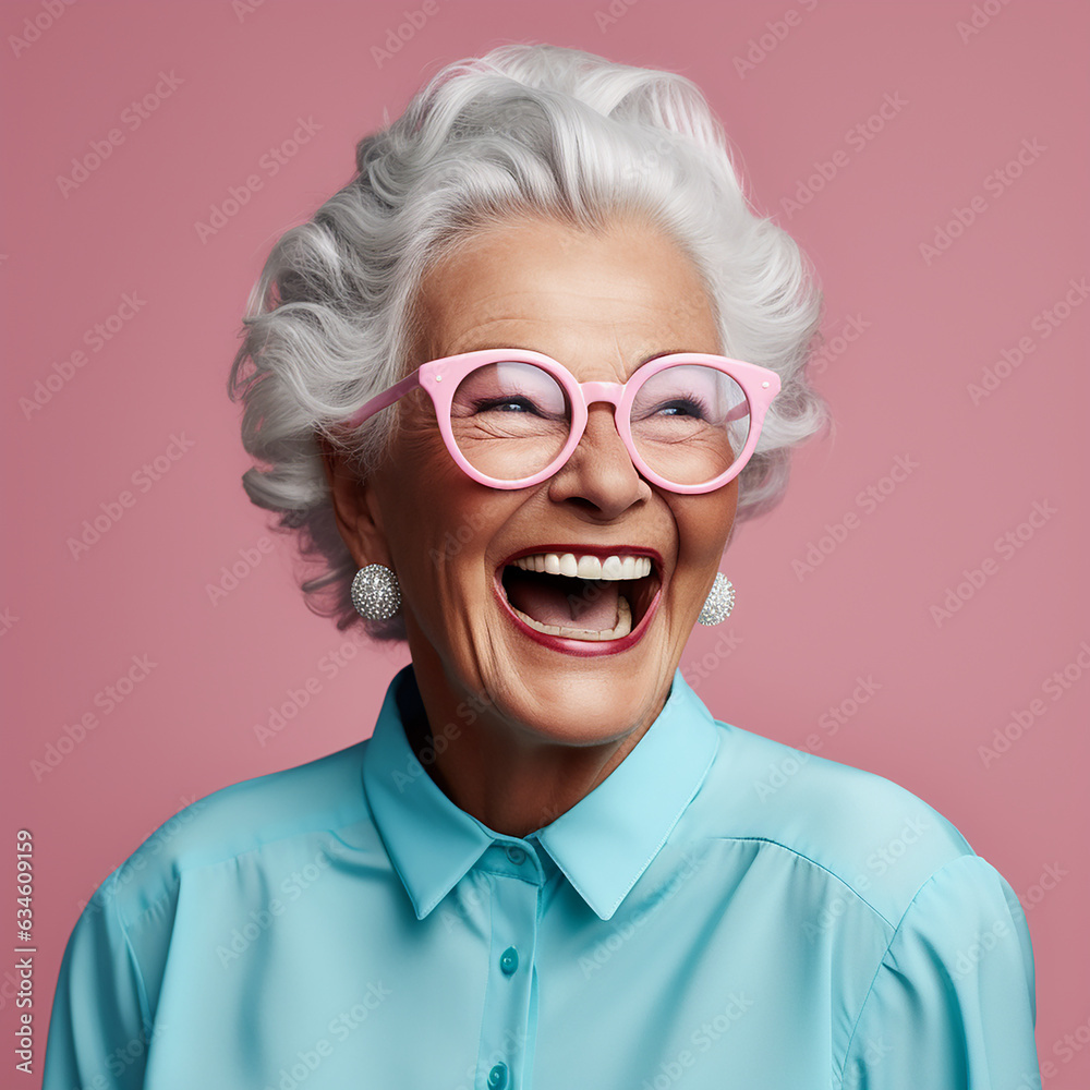 Portrait of mature woman laughing Portrait of mature woman laughing