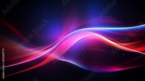 Generative AI : Modern abstract high speed light effect. Abstract background with curved beams of light. Technology futuristic dynamic motion. Movement pattern for banner or poster design background c