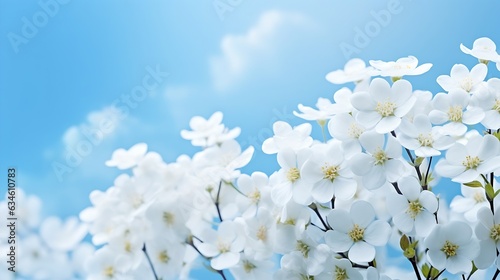 Generative AI : Beautiful bright background with delicate flowers. Spring floral background.