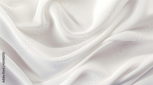 Generative AI : White cloth background abstract with soft waves.