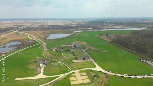 Aerial View of Dutch Farm: Sheephouse Amidst Idyllic Landscape photo