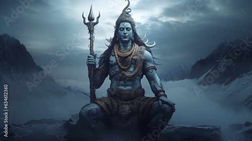 The hindu god shiva.generative ai
 photo