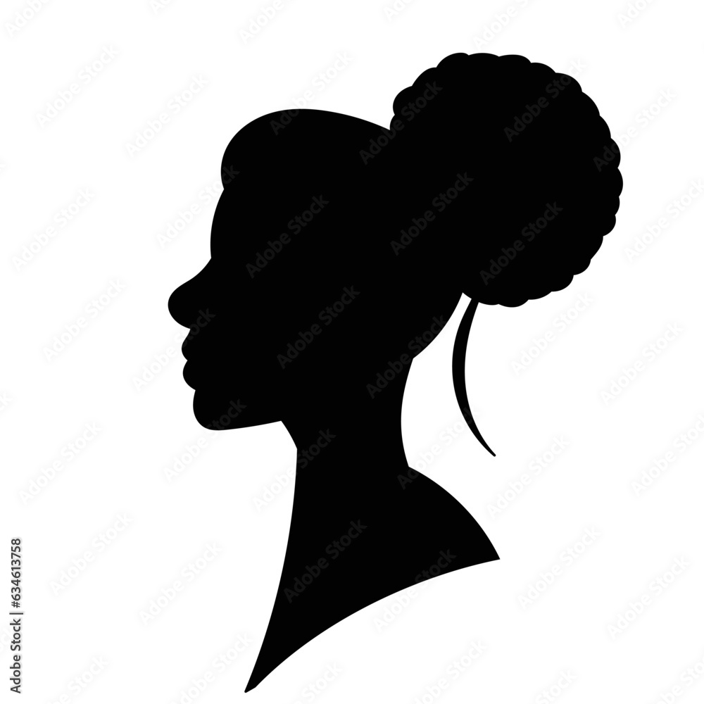 woman portrait, girl silhouette vector
