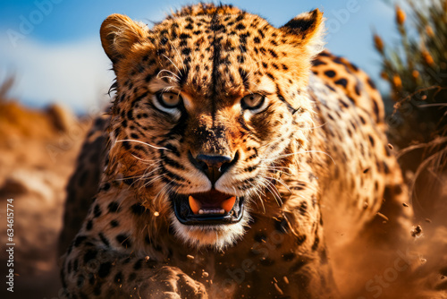 Close up of cheetah on sunny day. © valentyn640