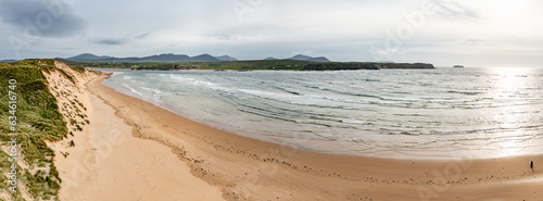Aerial view of the Five Fingers Strand in County Donegal, Ireland