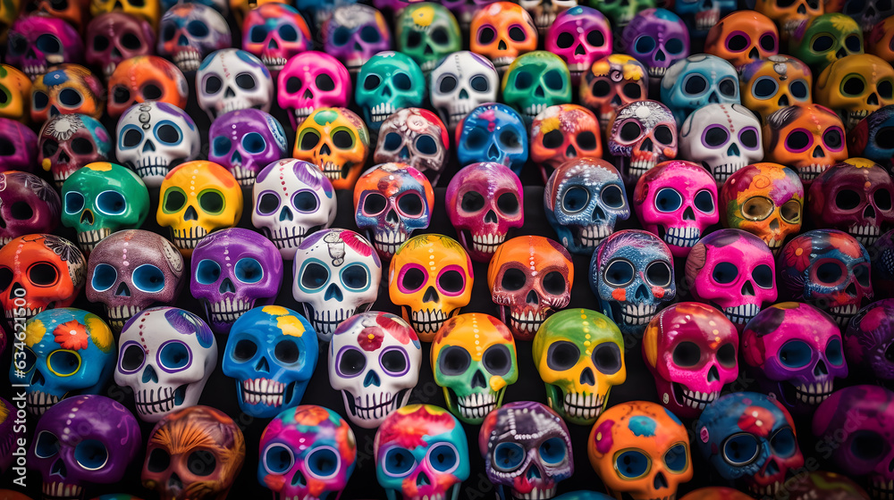 Dia de los muertos. Skull. Calavera, calavera de azucar, sugar skull. Pattern of colorful skulls, dia de los muertos. Dia de los muertos. Skull. Calavera, calavera de azucar, sugar skull. Pattern of colorful skulls, dia de los muertos.