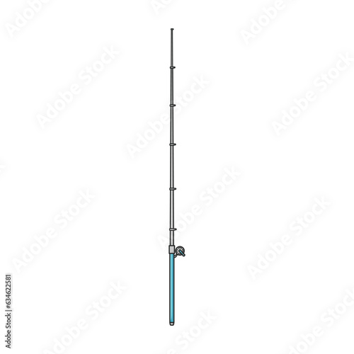Fishing rod vector icon.Color vector icon isolated on white background fishing rod.