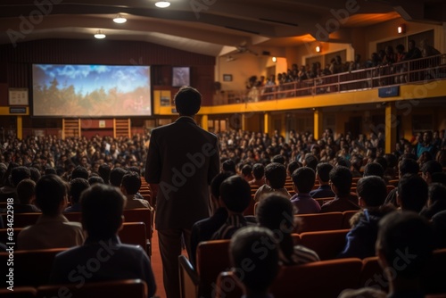 School Assembly Where Students Are Gathered, Generative AI