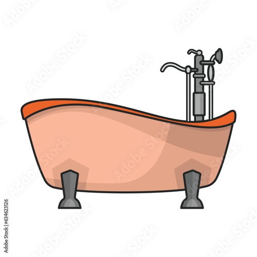 Bath tub vector icon.Color vector icon isolated on white background bath tub.