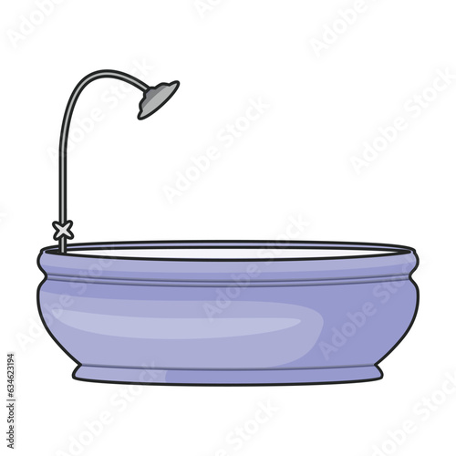 Bath tub vector icon.Color vector icon isolated on white background bath tub.