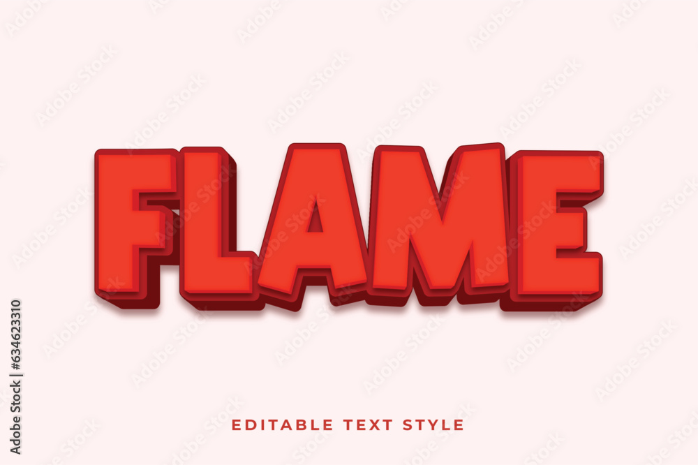 Flame 3d text style effect