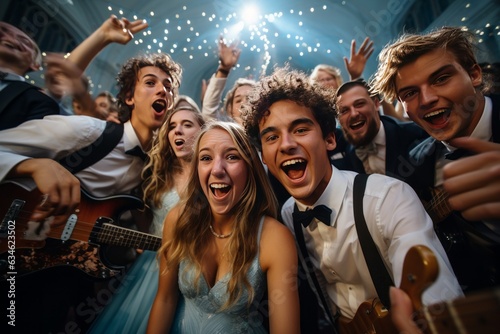 Students Enjoying The Prom After Party, Generative AI