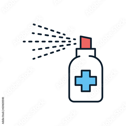 Medical alcohol spray disinfector related vector icon. Disinfector sign. Sanitizer icon. Isolated on white background. Editable vector illustration