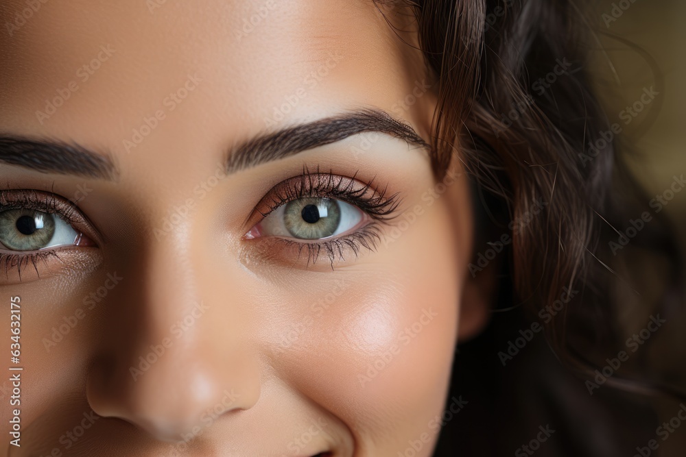 Close-up of a persons face beaming with a genuine smile - stock photography concepts Close-up of a persons face beaming with a genuine smile - stock photography concepts
