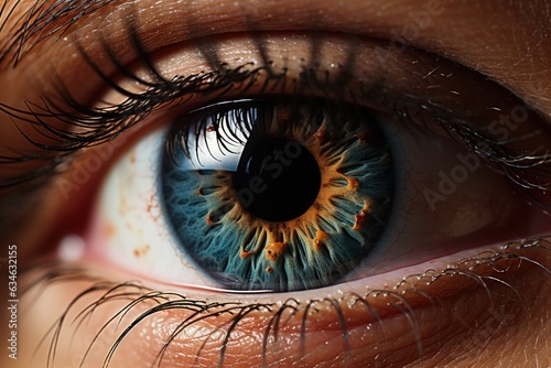 Close-up of a persons eye reflecting a captivating scene - stock photography concepts © 4kclips