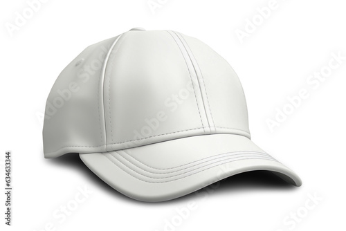 blank white canvas cap for premium clothing accessary design mock-up isolated on white background.