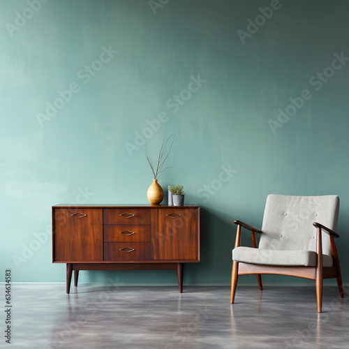 stylish furniture against a plain painted internal wall