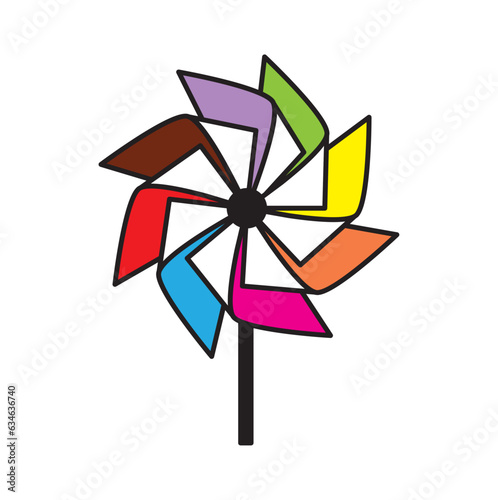 Windmill origami icon. windmill Paper folding art, Containing origami, Origami flat line icon. Paper art vector illustrations. Thin signs for japanese creative hobby, Vector illustration.