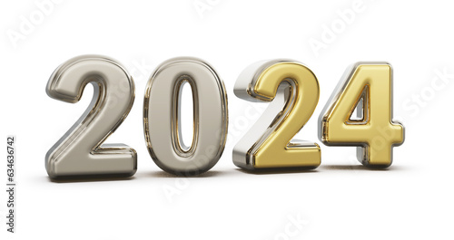 New year 3d Number 2024 Render