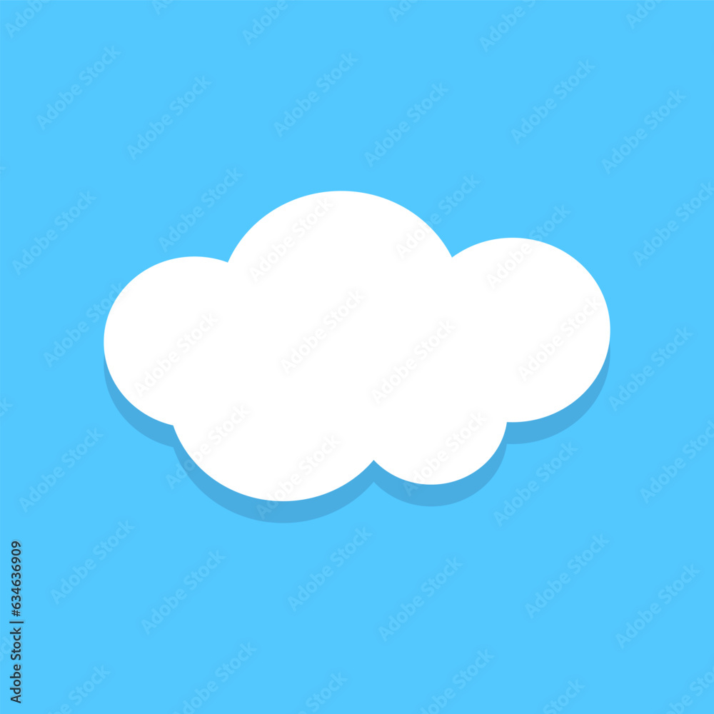 Cartoon Cloud Blue Sky Isolated Vector Illustration