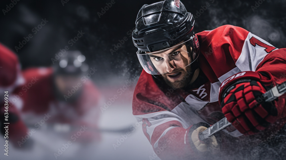 The player in ice-hockey game The player in ice-hockey game