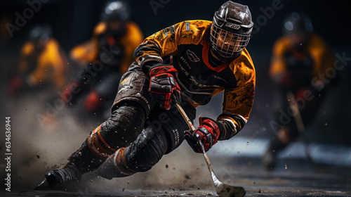 The player in ice-hockey game