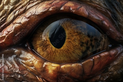 Dinosaur eye closeup. Generate Ai