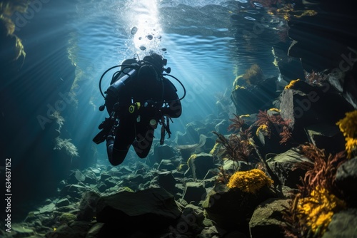 Underwater photographer capturing the beauty of an ocean - stock photography concepts © 4kclips
