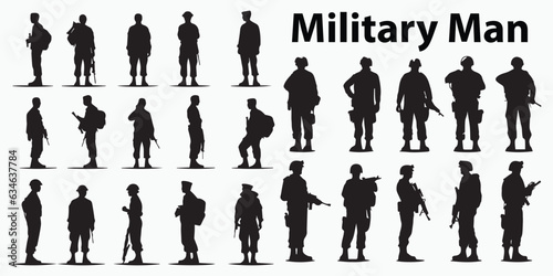 Military's Man Silhouette vector collection 