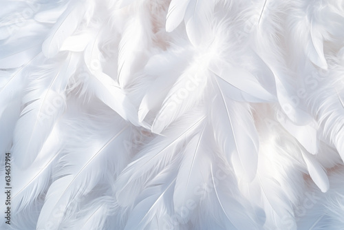 Background with white soft feather texture, concept suitable for sleep and health.