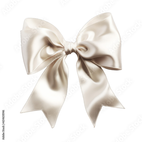 A perfect white bow on a distinct transparent white background