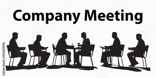company meeting silhouette vector illustration 