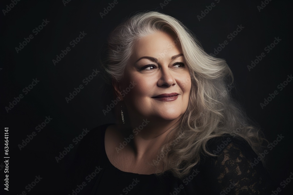 Plus size mature woman smiling. Generate Ai Plus size mature woman smiling. Generate Ai