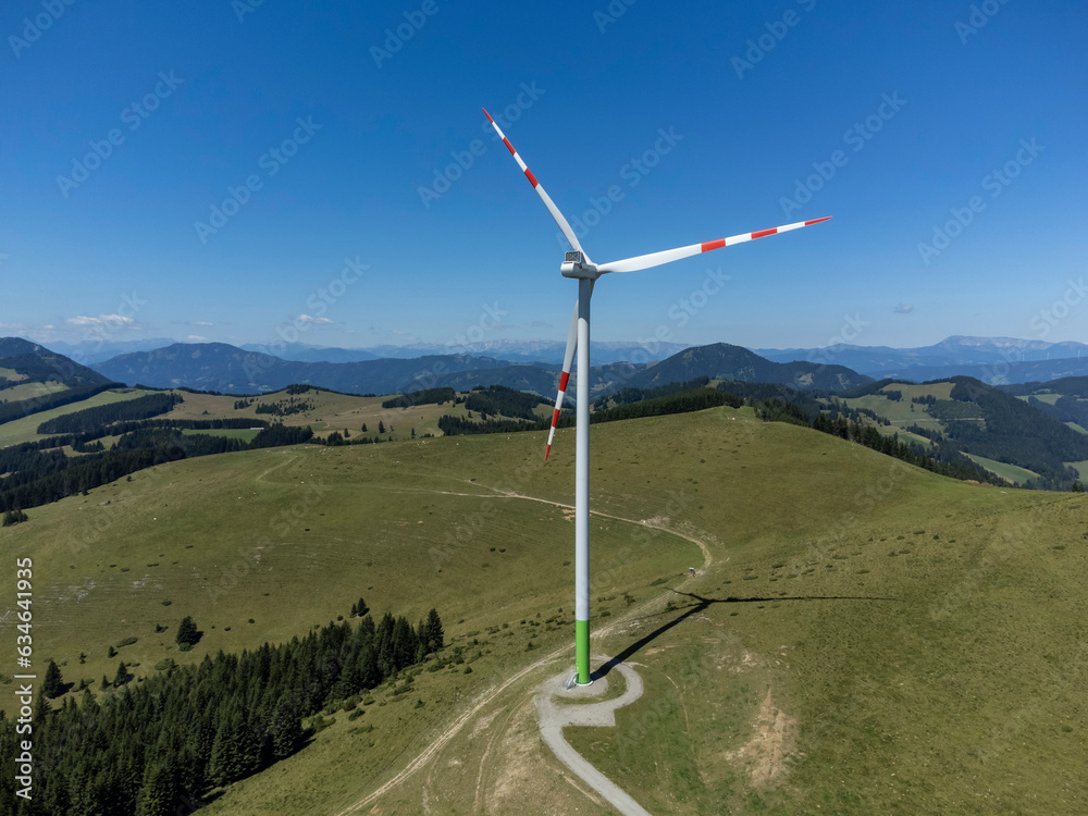 Wind turbine for energy production in Styria, Austria ( Sommeralm)