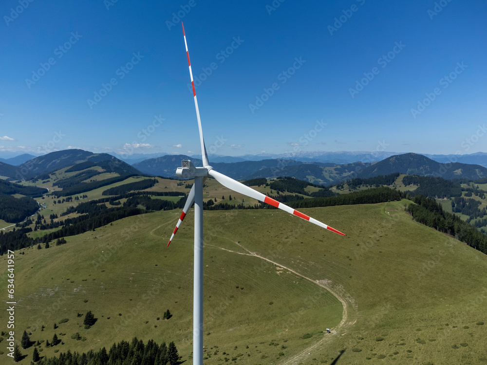 Wind turbine for energy production in Styria, Austria ( Sommeralm)
