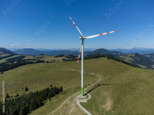 Obraz na płótnie Wind turbine for energy production in Styria, Austria ( Sommeralm) w salonie